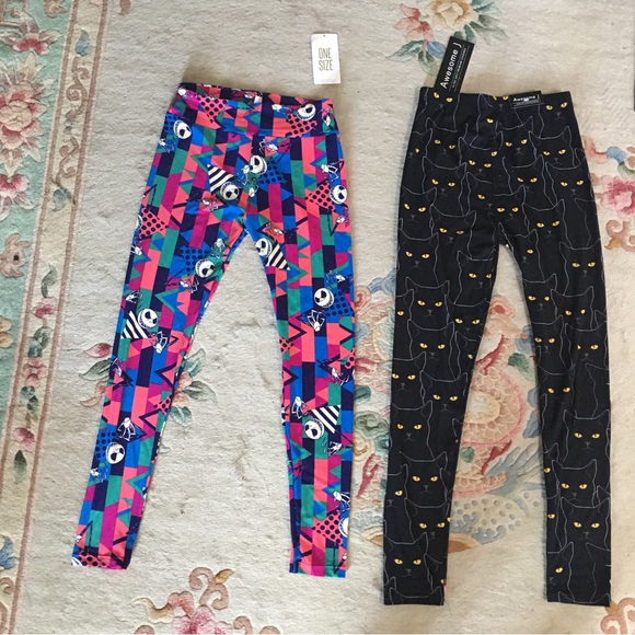 NWT Lularoe Nightmare Before Christmas Leggings NWT Awesome J Black Cat Legging - Picture 1 of 9